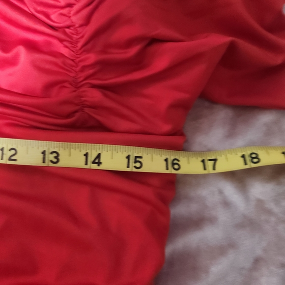 Amazon Ruched Red Dress - Picture 3 of 6